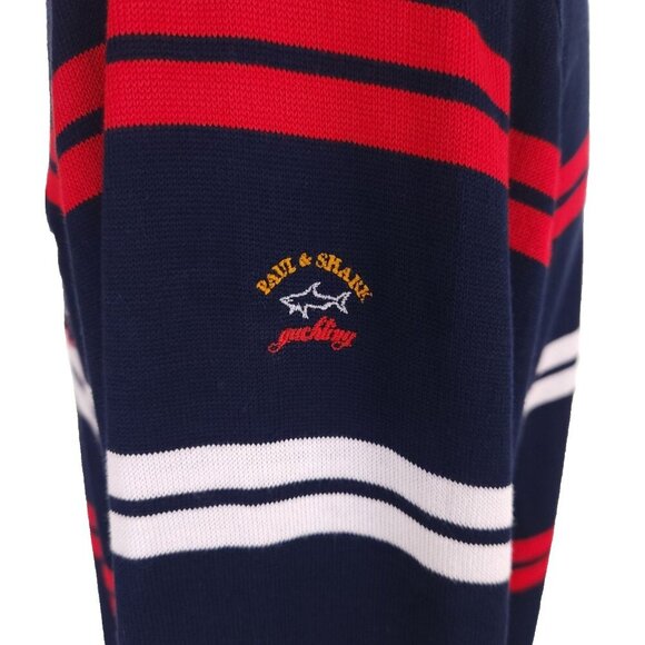Paul & Shark Yachting Striped 1/2 Zip Sweater L Mens Navy Blue Collection $375 - Picture 8 of 15